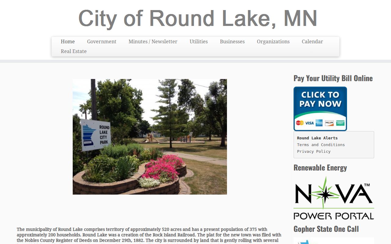 Round Lake city page used for Round Lake warrant record questions